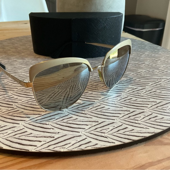 Prada Gold Aviator Sunglasses with Case - Picture 3 of 16